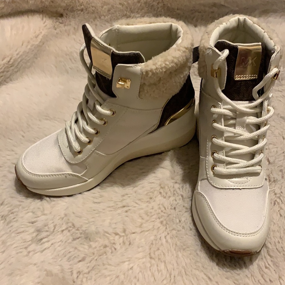 Michael Kors wedge furry boots